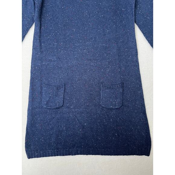 Knitted by Bass Navy Blue Speckle Sweater Dress Cottage Boho Outdoor sz XL - Picture 4 of 7